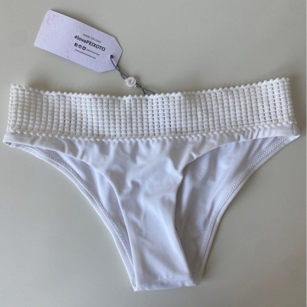 Peixoto Womens Carine White Trim Bikini Swim Bottom Separates NWT - Size Small
